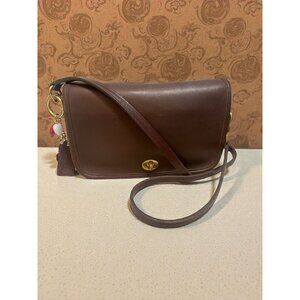 VTG Coach Pocket Purse 9755 Mahogany Leather Brass Penny Bag 90s Turkey Hang Tag